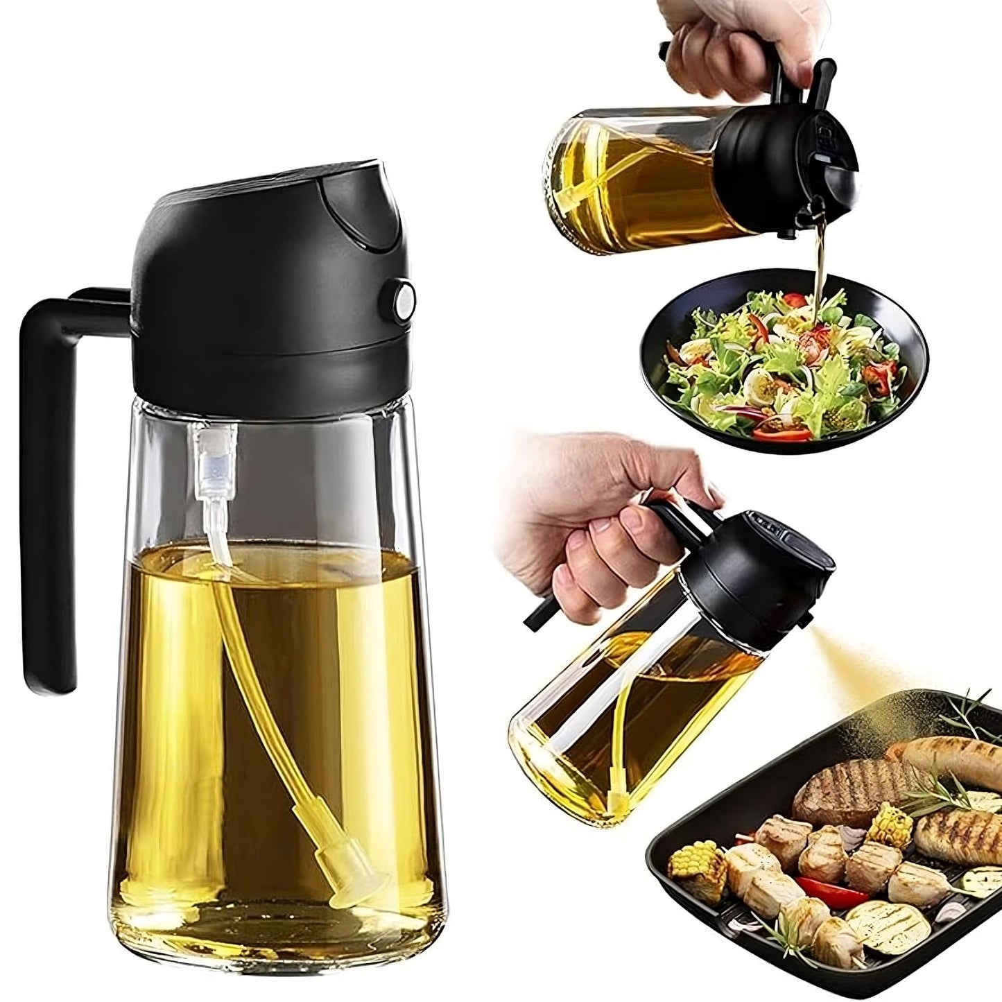 2 - in - 1 Oil Spray Bottle – Precision & Control for Healthier Cooking - The Lovely Spot