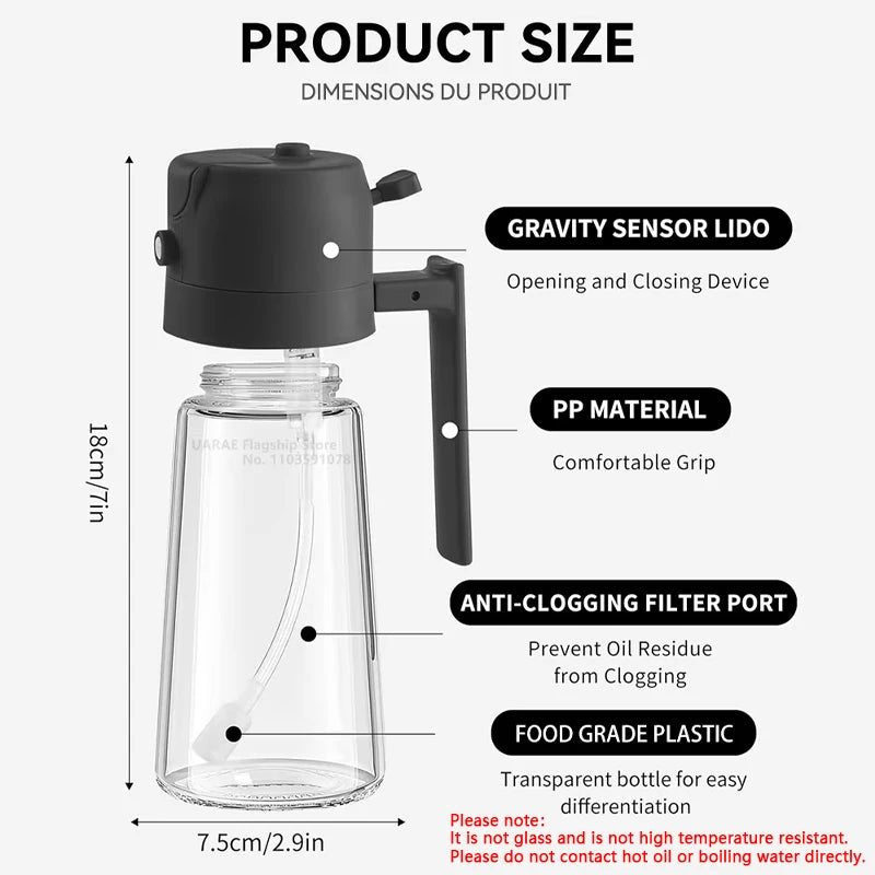 2 - in - 1 Oil Spray Bottle – Precision & Control for Healthier Cooking - The Lovely Spot