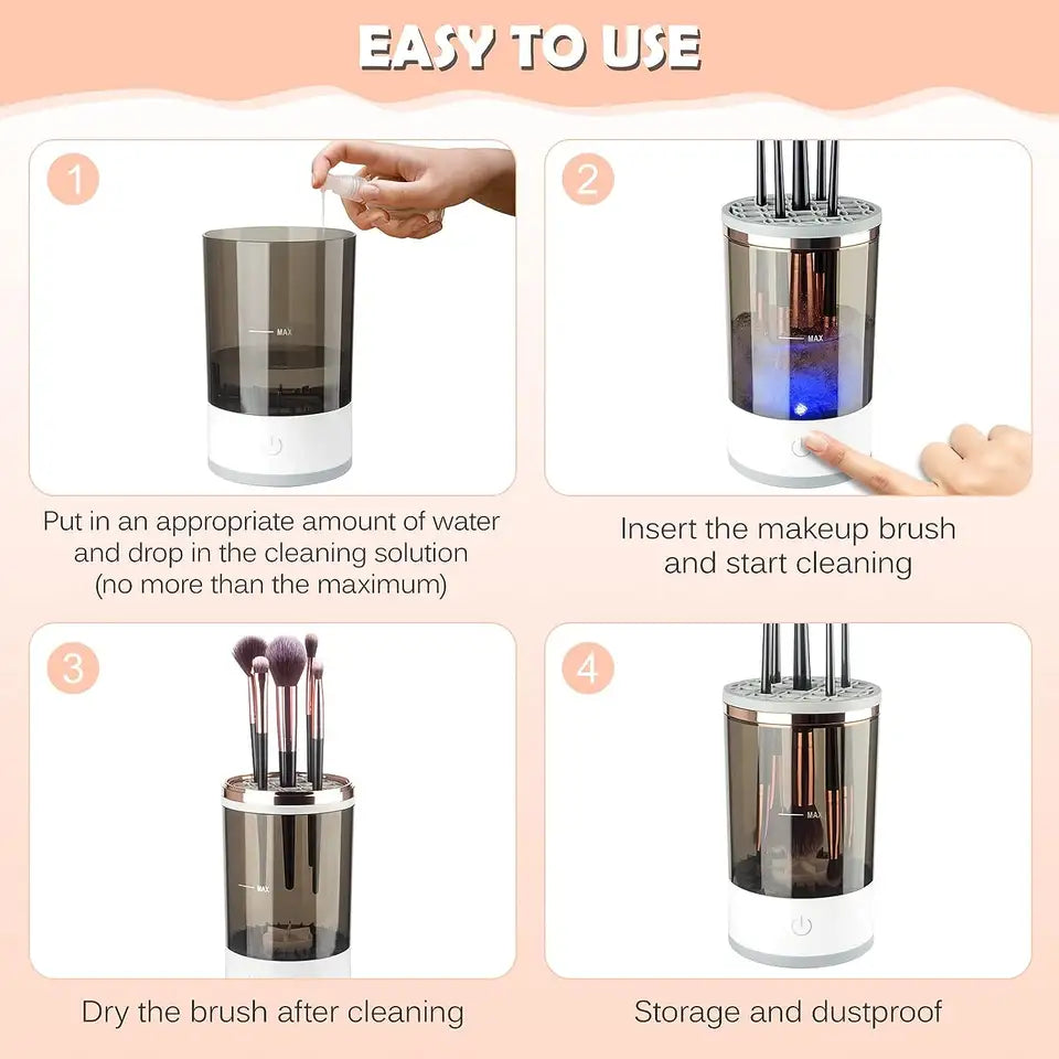 Automatic Electric Makeup Brush Cleaner | Sonic Vibration Cleaning