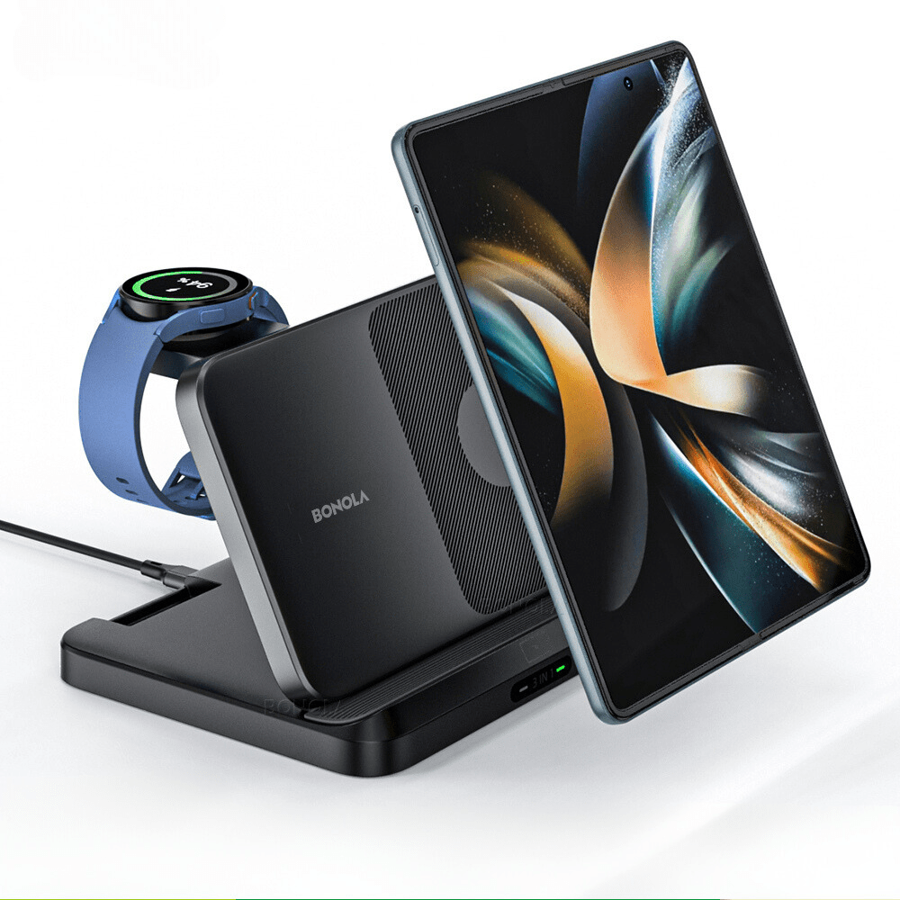 Bonola 3 - in - 1 Foldable Wireless Charging Station - The Lovely Spot