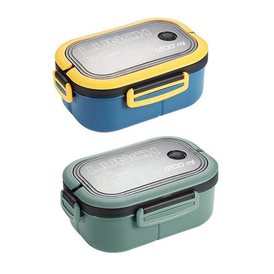 Double Layer Lunch Box – Portable, Stylish & Perfect for On - the - Go Meals! - The Lovely Spot