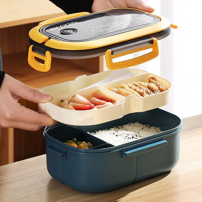 Double Layer Lunch Box – Portable, Stylish & Perfect for On - the - Go Meals! - The Lovely Spot