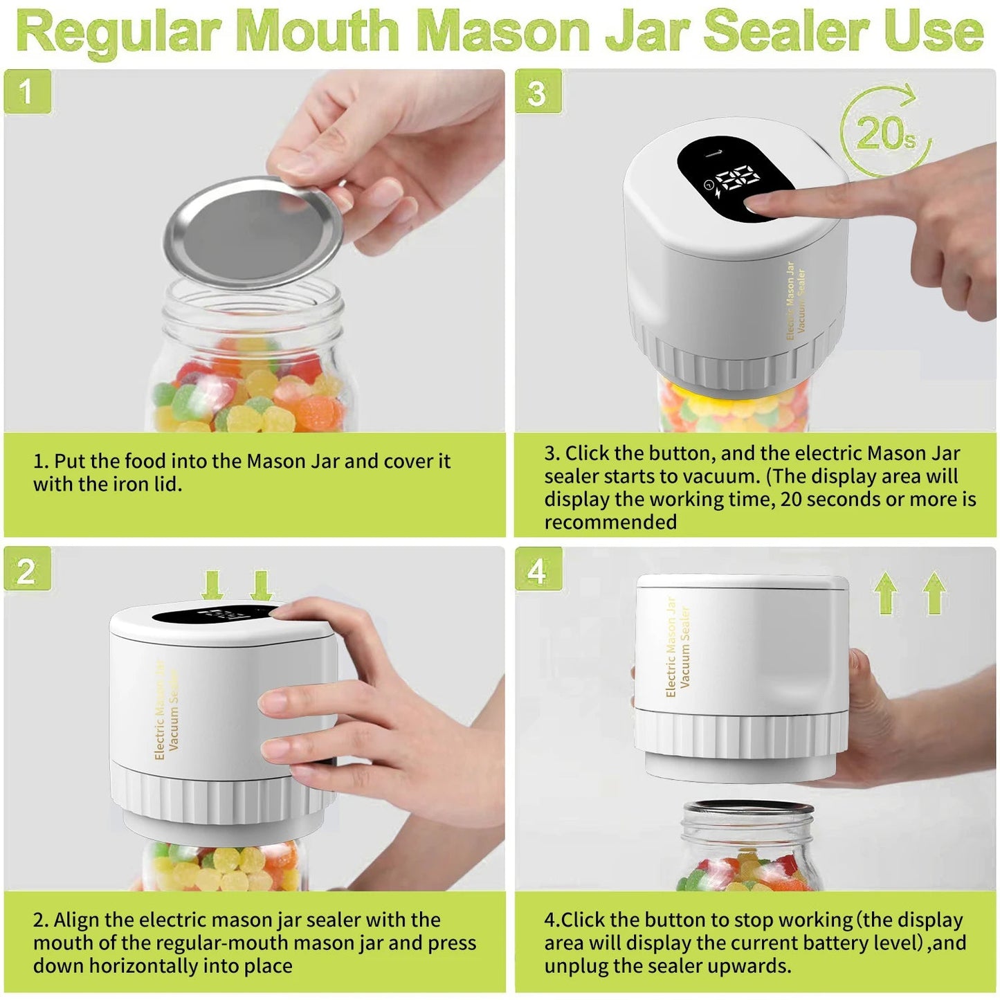 Electric Mason Jar Vacuum Sealer – Food Preservation Solution - The Lovely Spot