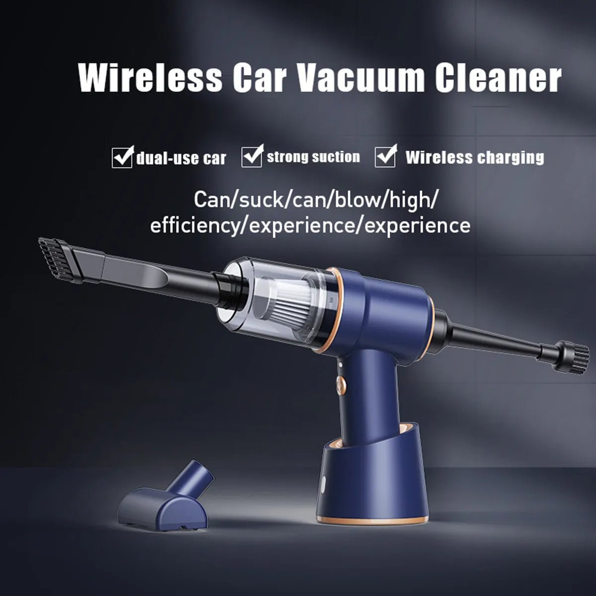 Handheld Portable Car Vacuum Cleaner | 2 - in - 1 Vacuum & Air Duster - The Lovely Spot