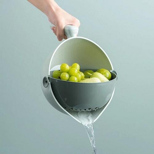 Kitchen Drain Basket – Spin & Rinse Fruits, Vegetables & Pasta - The Lovely Spot