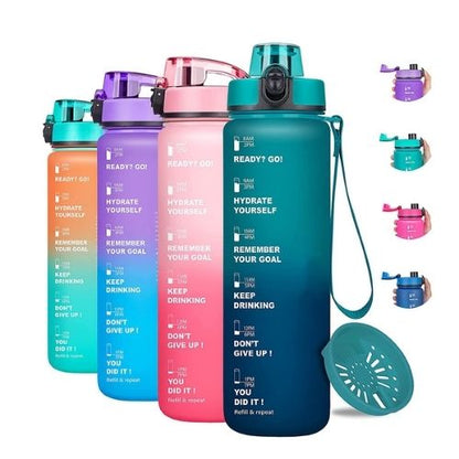 Motivational Water Bottle | Time - Marked Reusable Hydration Tracker - The Lovely Spot