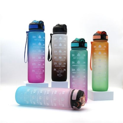 Motivational Water Bottle | Time - Marked Reusable Hydration Tracker - The Lovely Spot